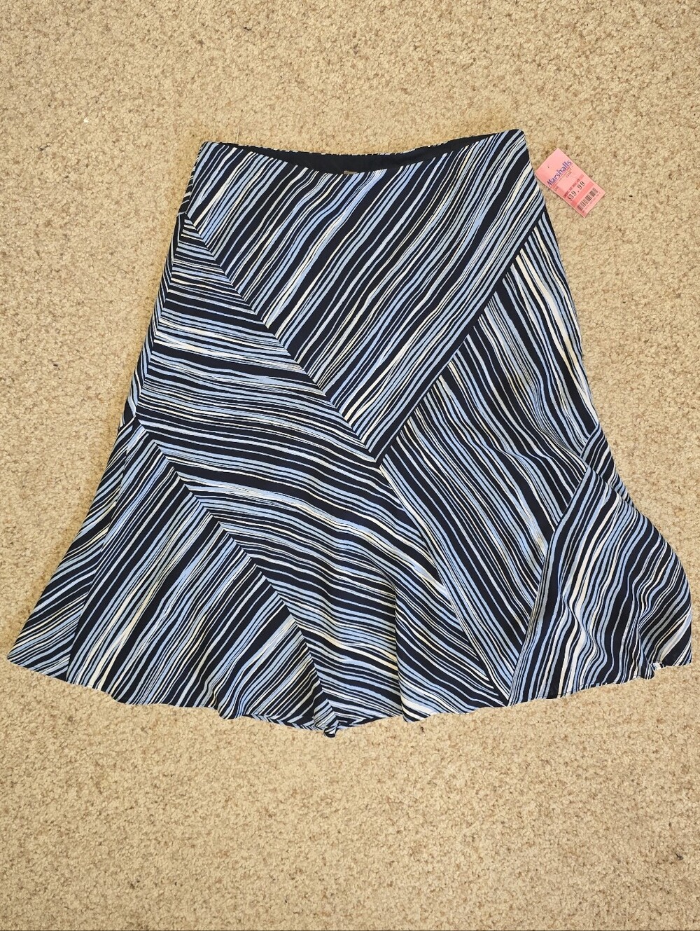 Kenar Midi Skirt - Blue and White Stripe, size 12